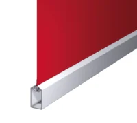 Rotes Rollobild mit Aluminiumkassette